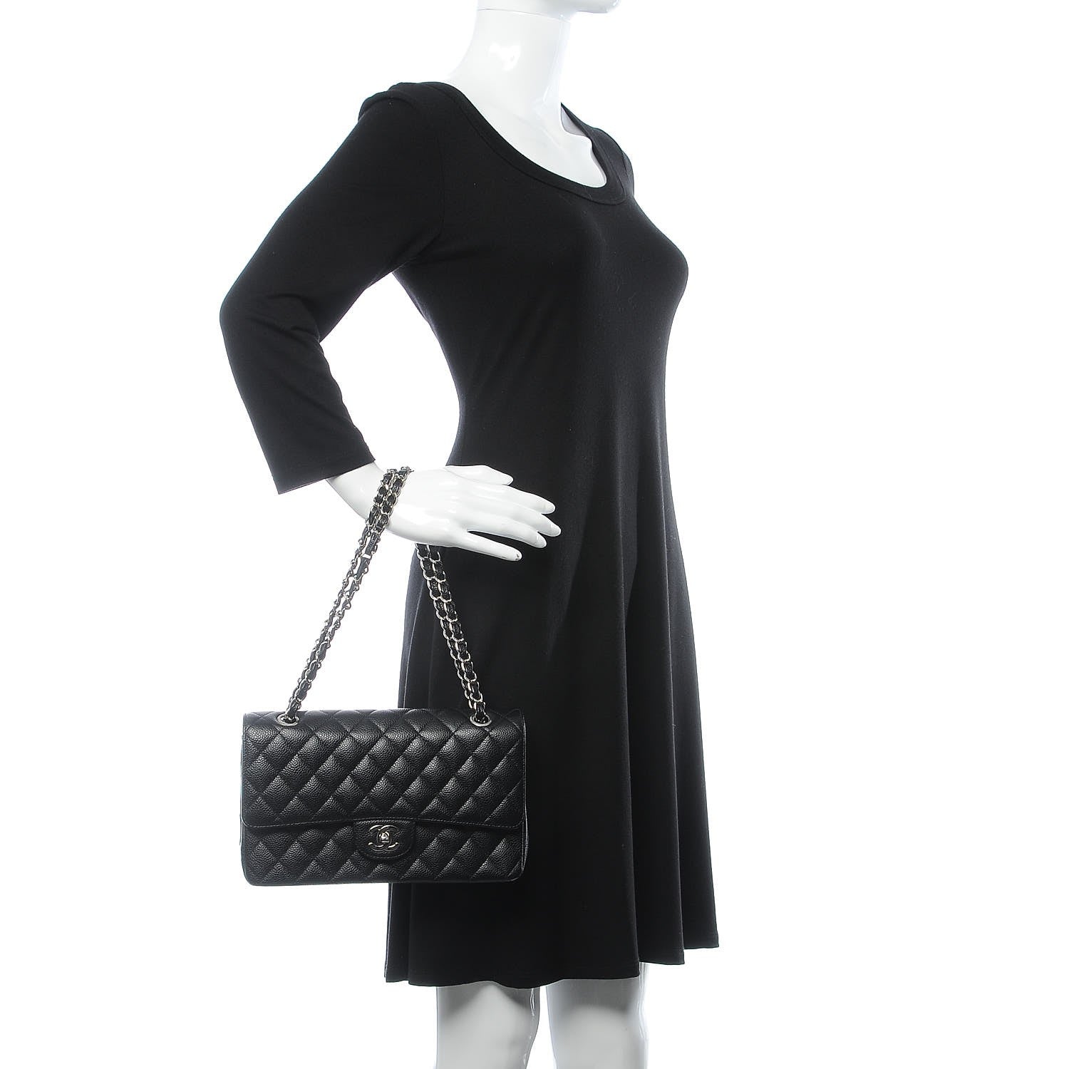 Chanel Caviar Quilted Medium Double Flap Black 2 of 10