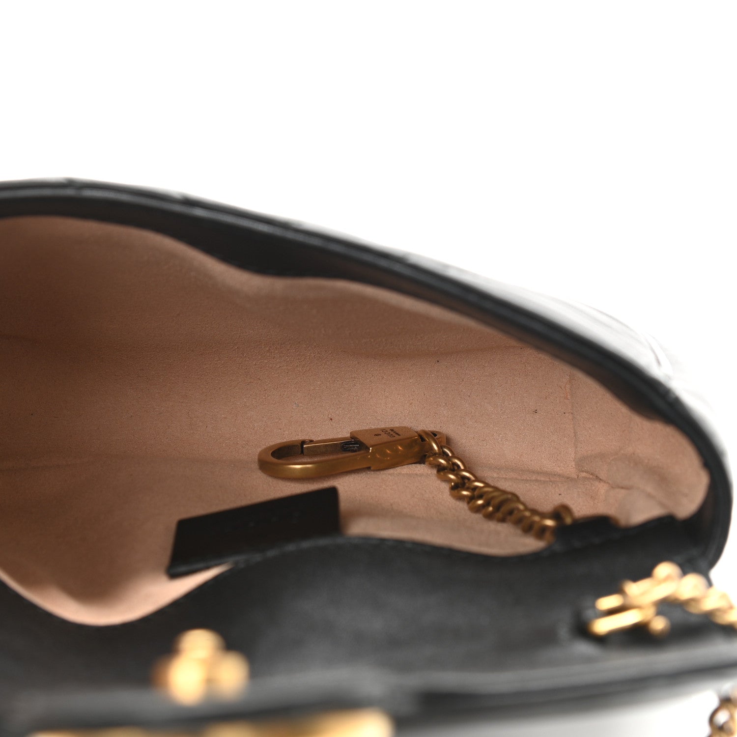 Gucci Calfskin Matelasse Super Mini GG Marmont Shoulder Bag Black 5 of 10