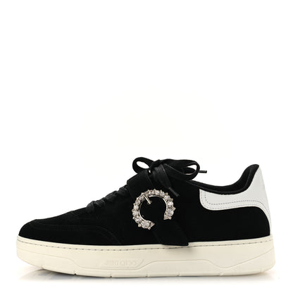 Jimmy Choo Suede Crystal Osaka Oakland Sneaker 41 Black White 1 of 11