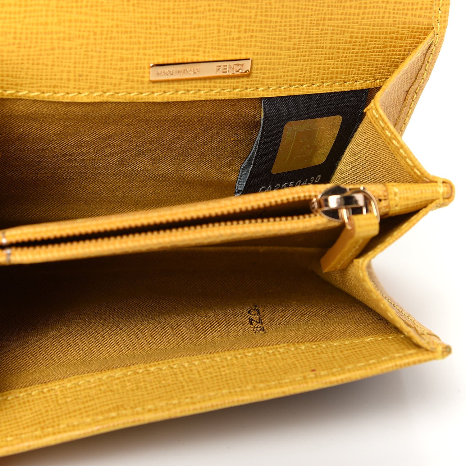 Fendi Zucca Spalmati Gusseted Card Holder Tobacco Yellow 5 of 7