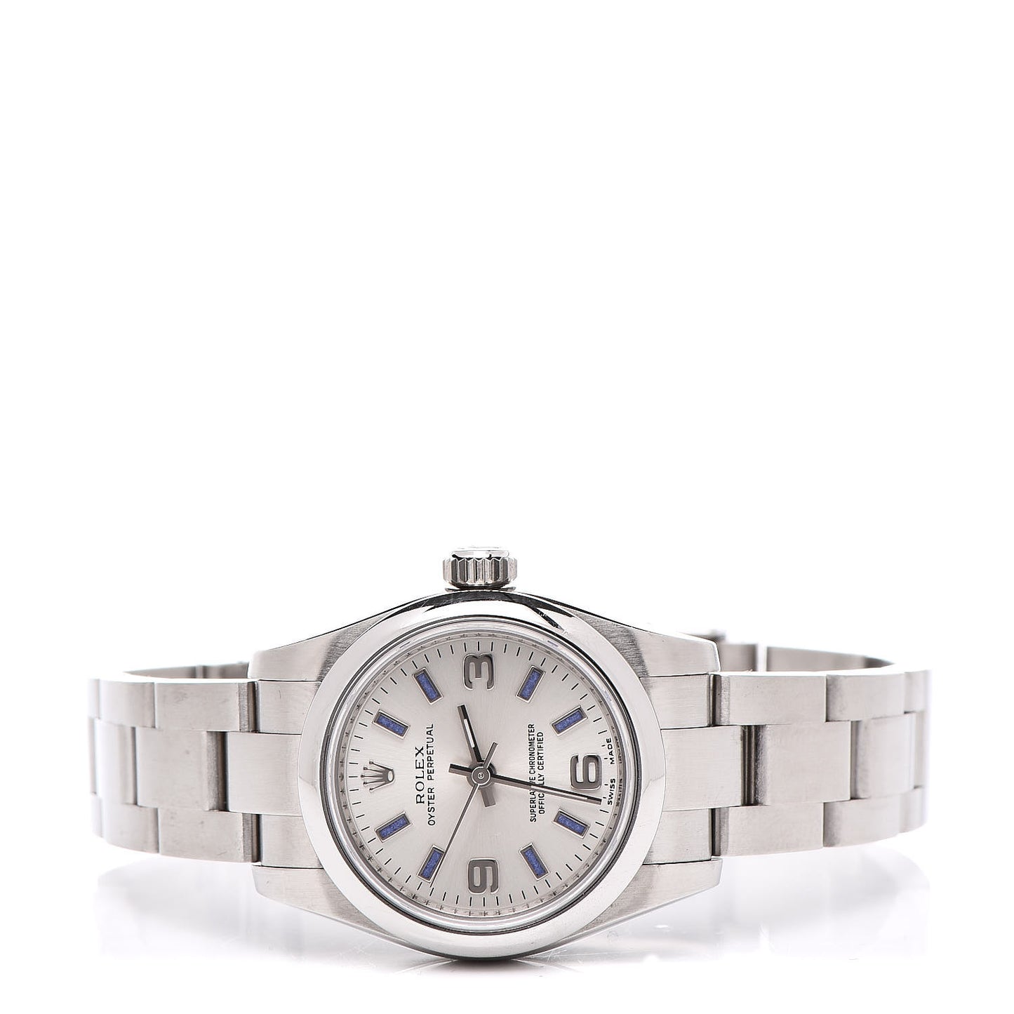 Stainless Steel 26mm Oyster Perpetual Watch Blue Index 176200