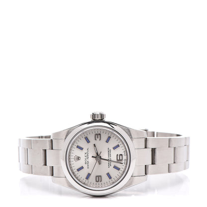 Rolex Stainless Steel 26mm Oyster Perpetual Watch Blue Index 176200 3 of 6