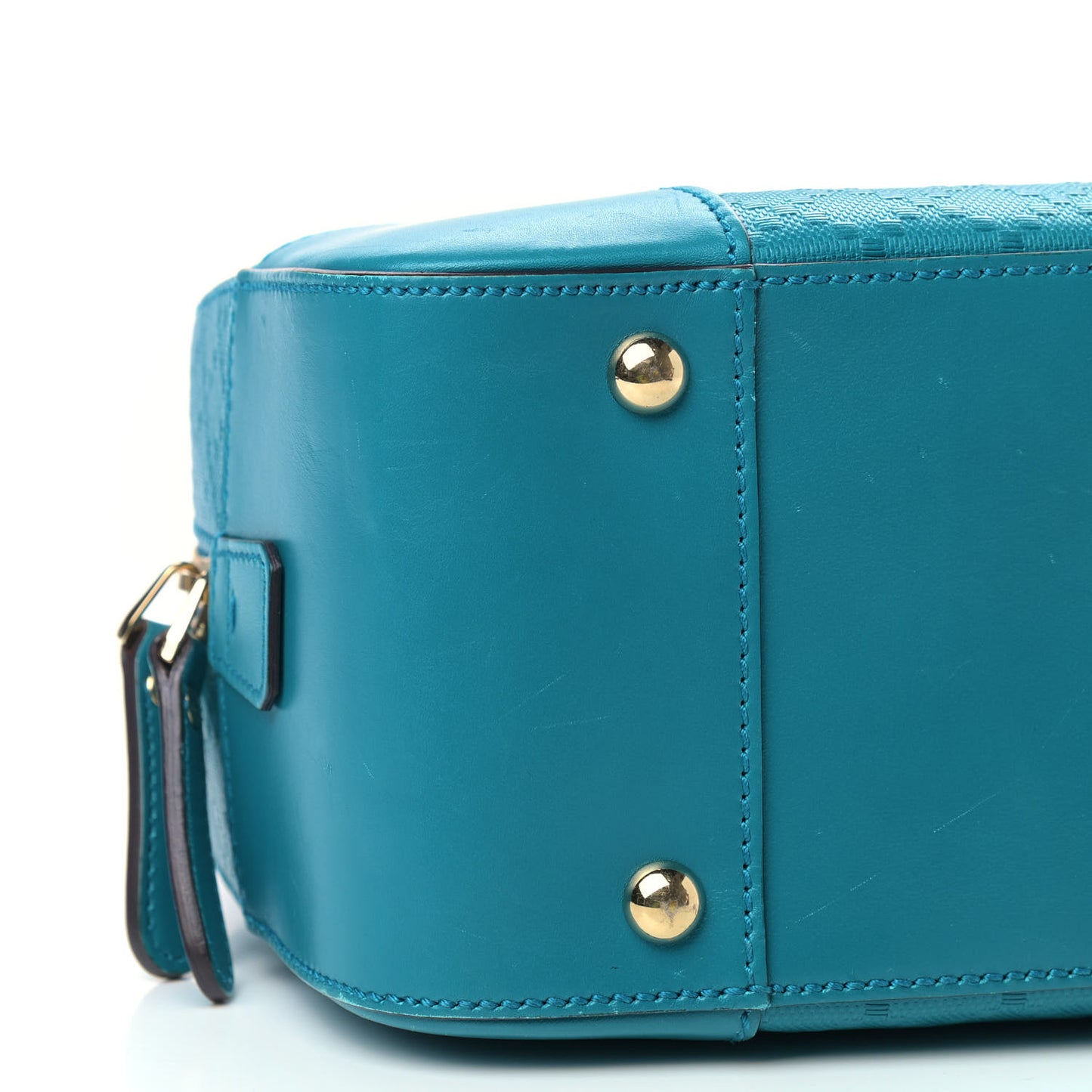 Calfskin Diamante Small Top Handle Bag Turquoise