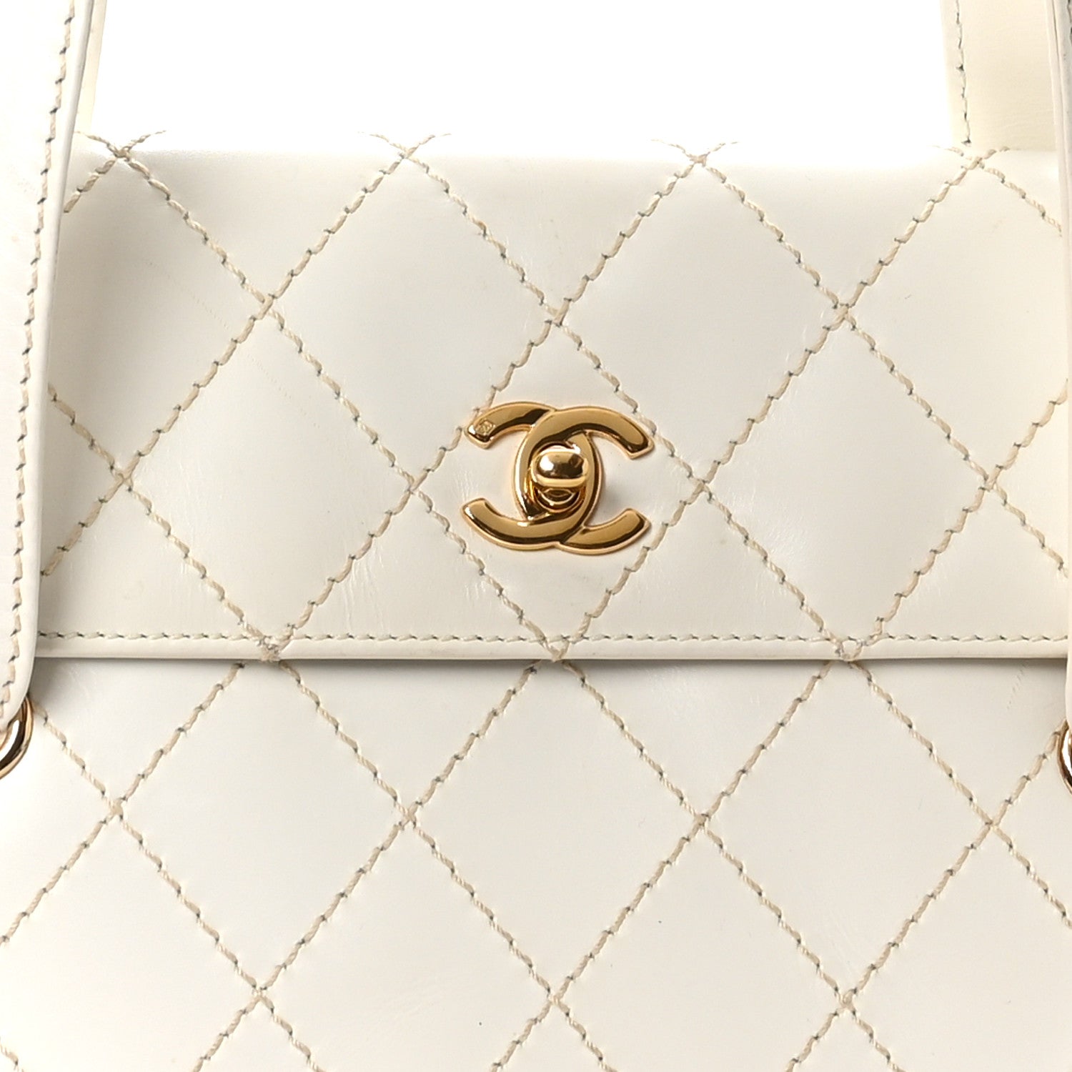 Chanel Calfskin Wild Stitch Shoulder Bag White 9 of 14