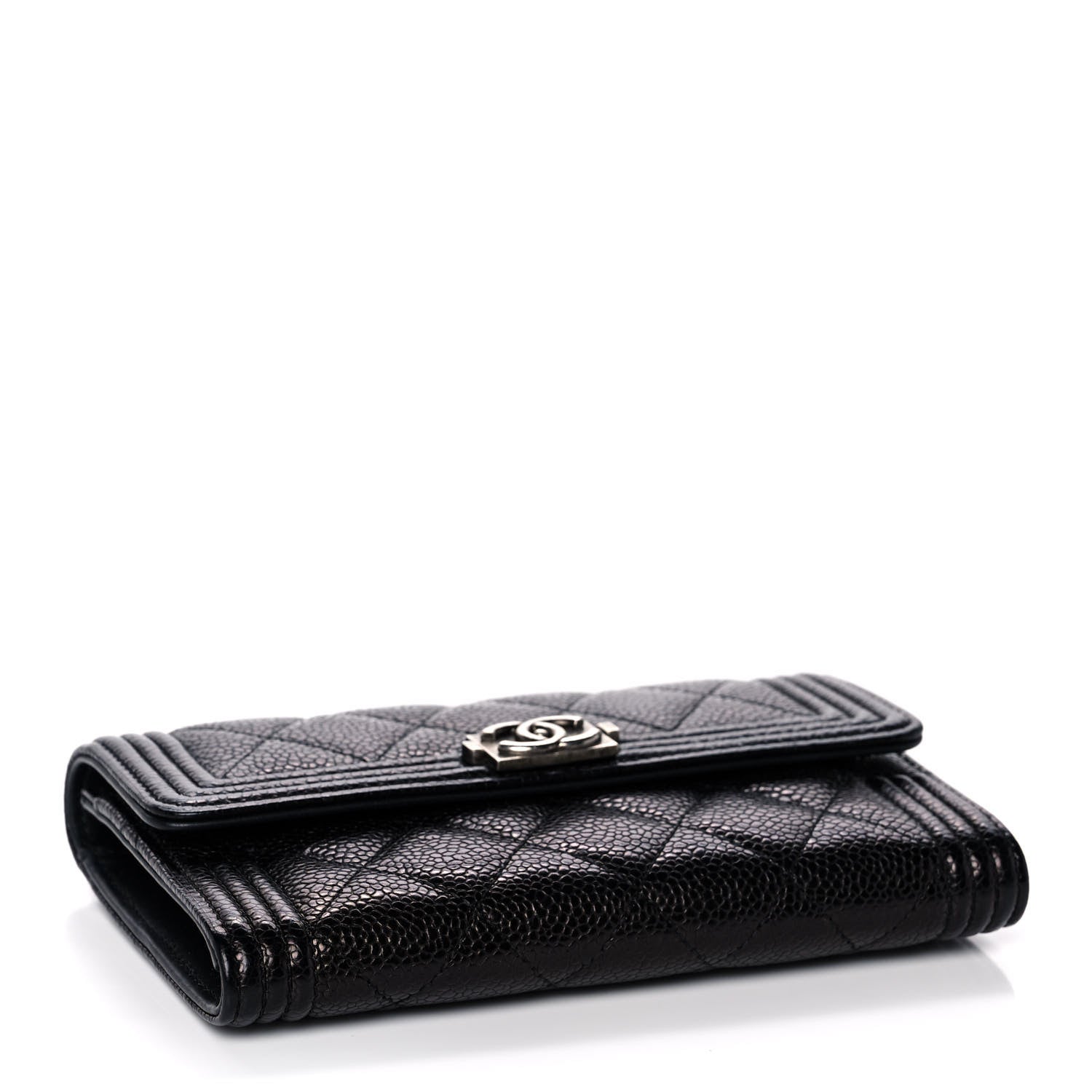 Chanel Caviar Quilted Medium Boy Flap Wallet Black 4 of 13