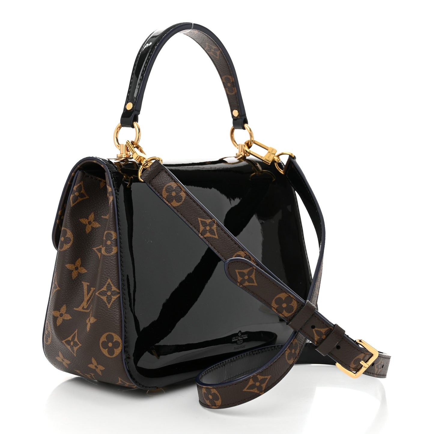 Patent Calfskin Monogram Cherrywood PM Black