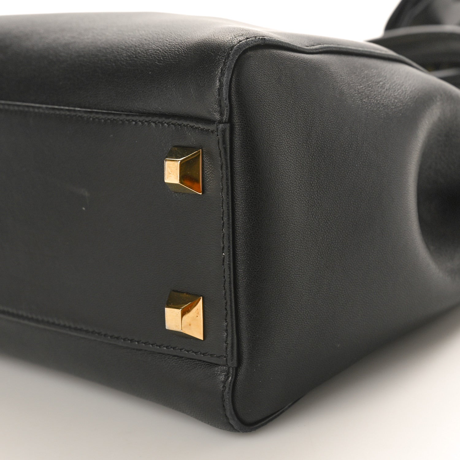 Fendi Nappa Studded Mini Peekaboo Iconic Satchel Black 10 of 12