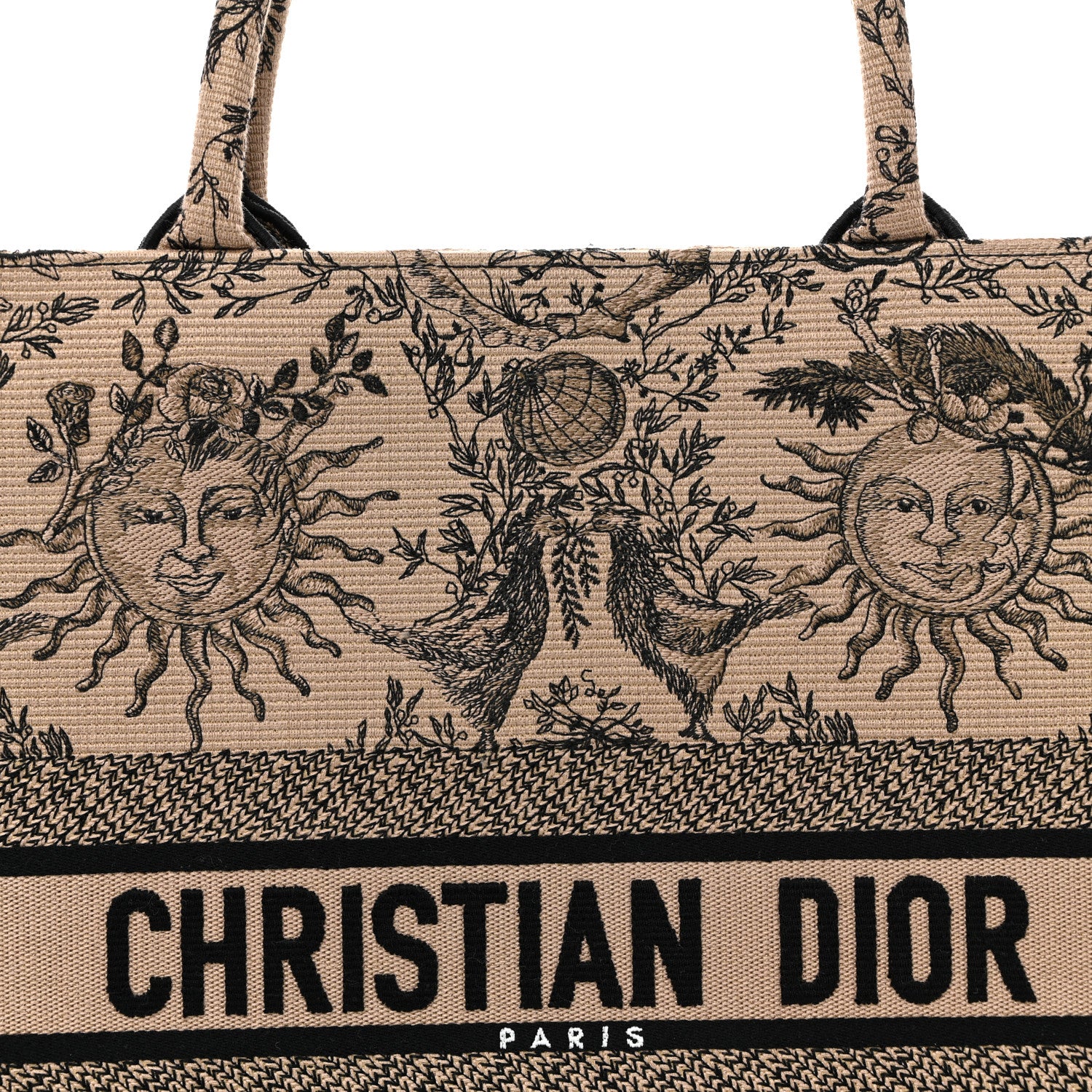 Christian Dior Canvas Embroidered Large Toile de Jouy Soleil Book Tote Beige 8 of 13