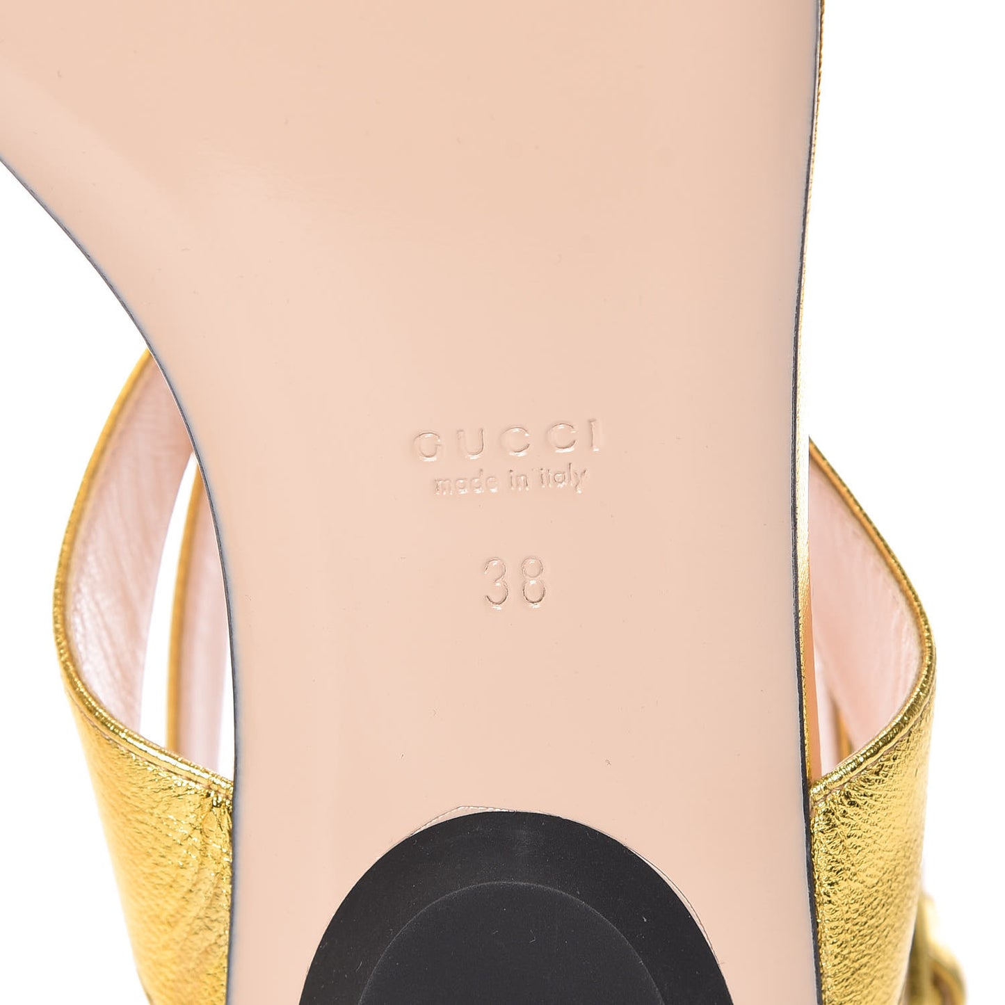 Metallic Lambskin Willow Pearl Sandals 38 Gold