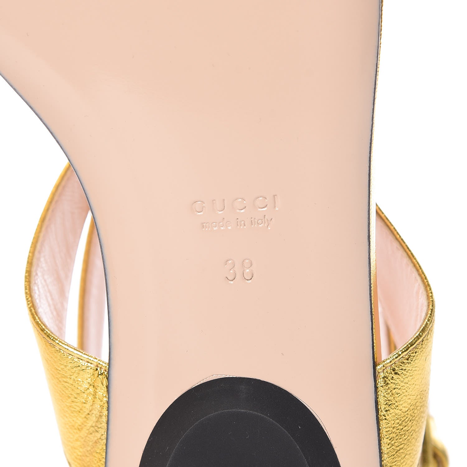 Gucci Metallic Lambskin Willow Pearl Sandals 38 Gold 6 of 7