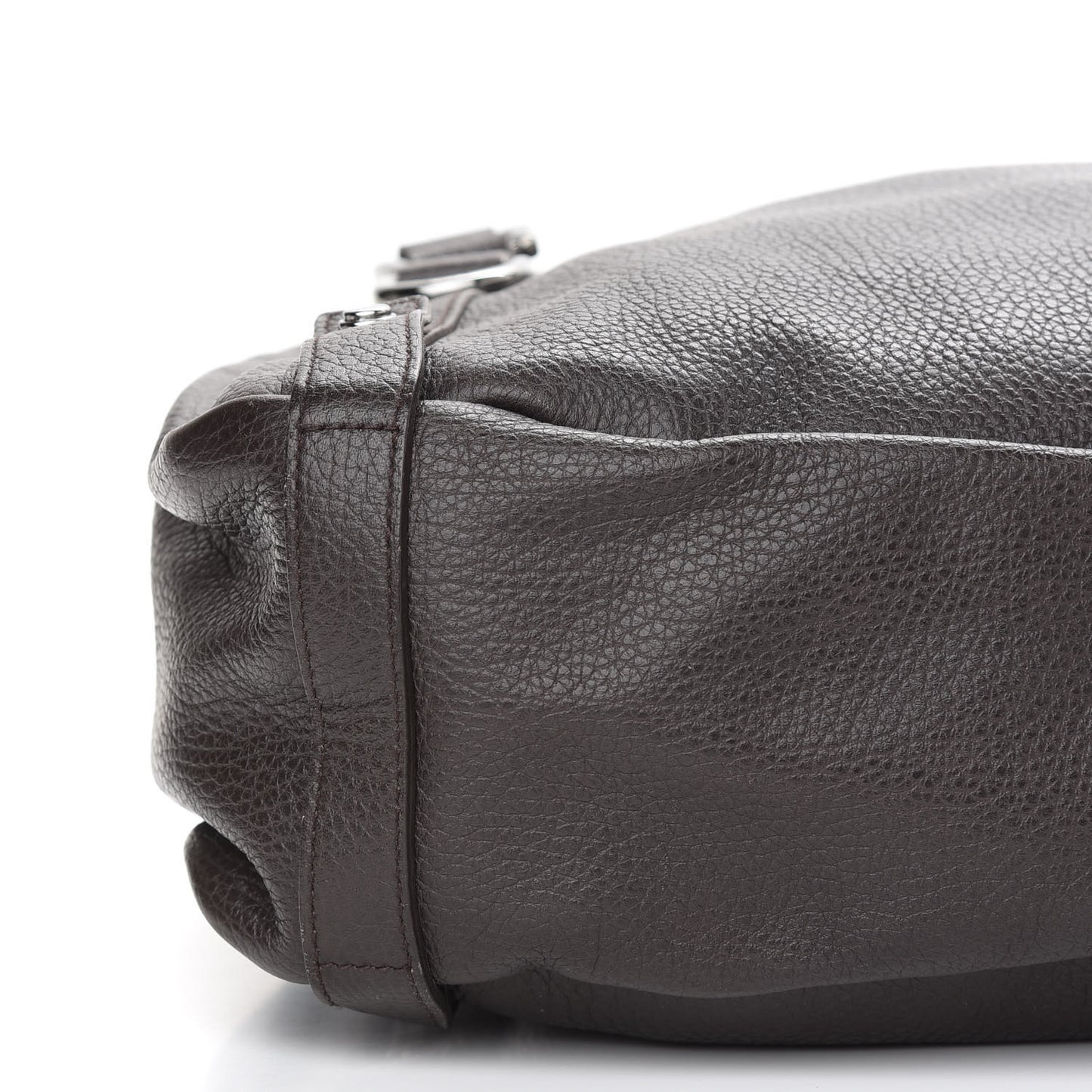 Calfskin Medium Abbey Shoulder Bag Dark Brown