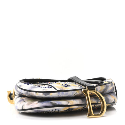 Christian Dior Calfskin Embroidered Kaleidiorscopic Saddle Bag Multicolor 3 of 9