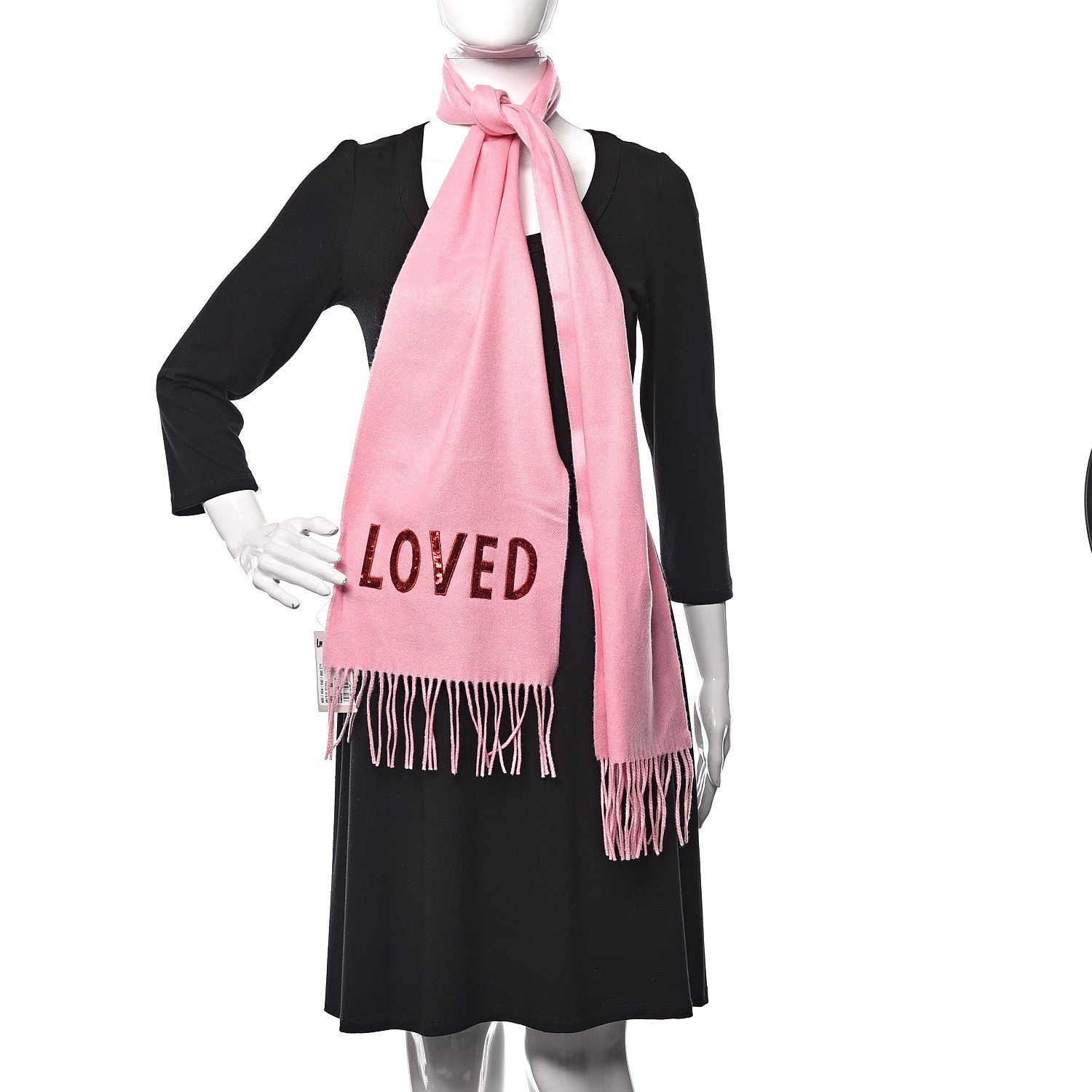 Gucci Silk Cashmere Sequins Lovesh Scarf Roseate 2 of 4