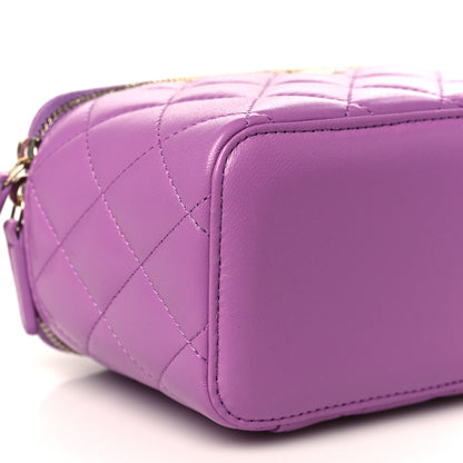 Chanel Lambskin Quilted Pearl Crush Small Vanity Case With Chain Purple 8 of 9