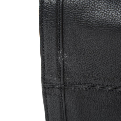 Alexander McQueen Pebbled Calfskin Large Skull Padlock Zip Around Tote Black 12 of 15