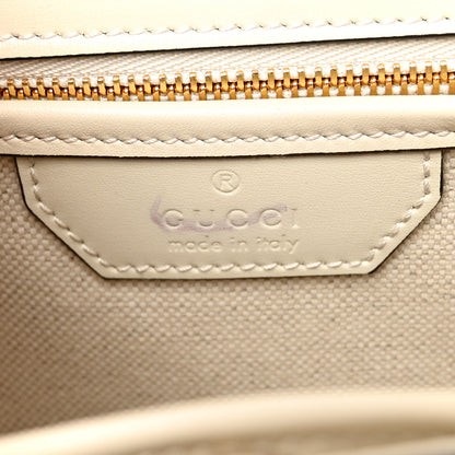 Gucci Calfskin Web Geometric Print Small Bamboo 1947 Top Handle Bag White Multicolor 6 of 12