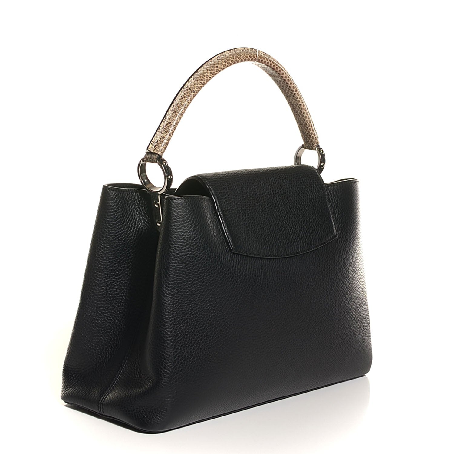 Louis Vuitton Taurillon Ayers Capucines MM Black 3 of 7