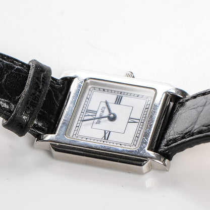 Tiffany Stainless Steel Alligator 24mm Atlas Square Quartz Watch 6 of 10