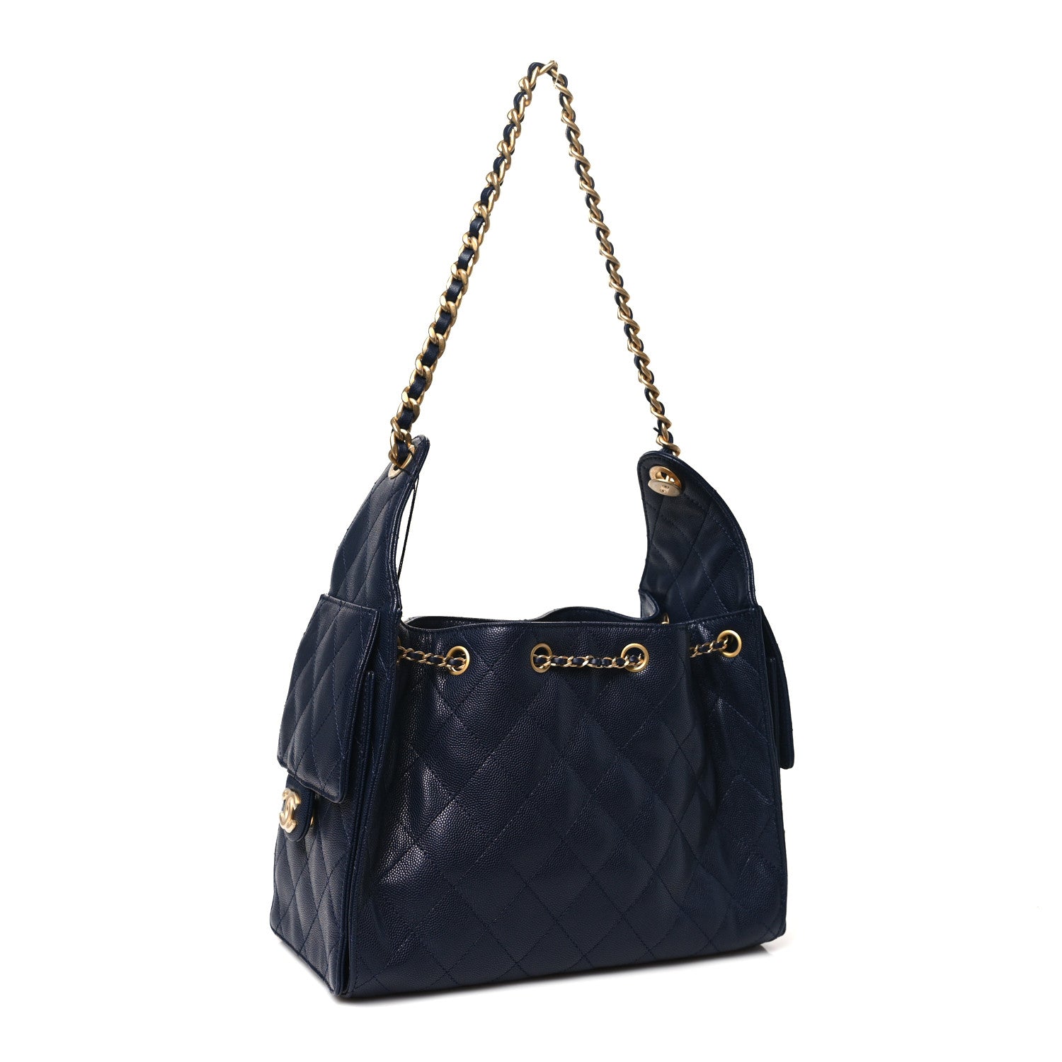Chanel Caviar Quilted Small Chanel 25 Handbag Dark Navy 1662076