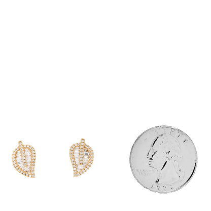 Anita Ko 18K Yellow Gold Diamond Small Palm Leaf Stud Earrings 2 of 4