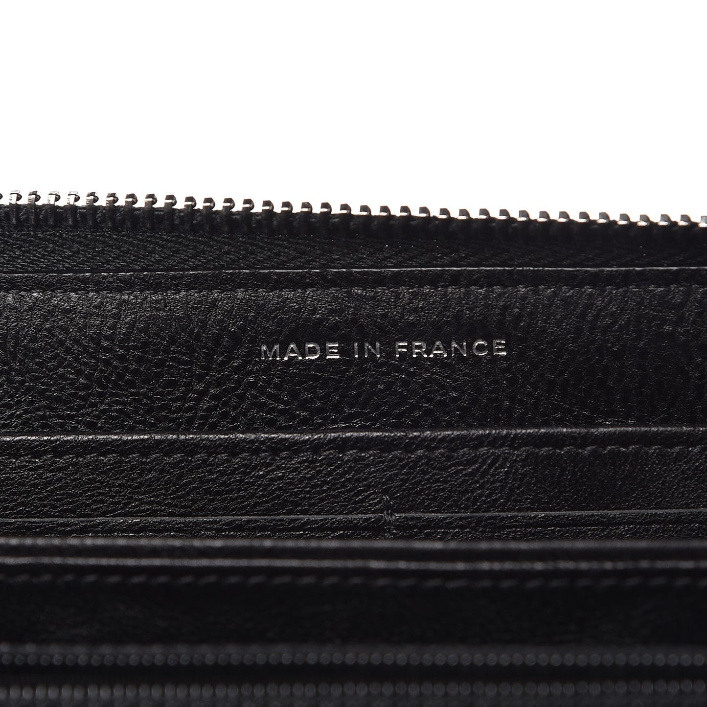 Calfskin Quilted Boy Chain Large Gusset Zip Around Wallet Black