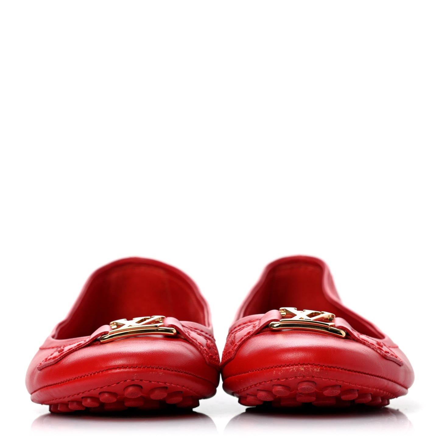 Calfskin Oxford Ballerina Flats 36 Red