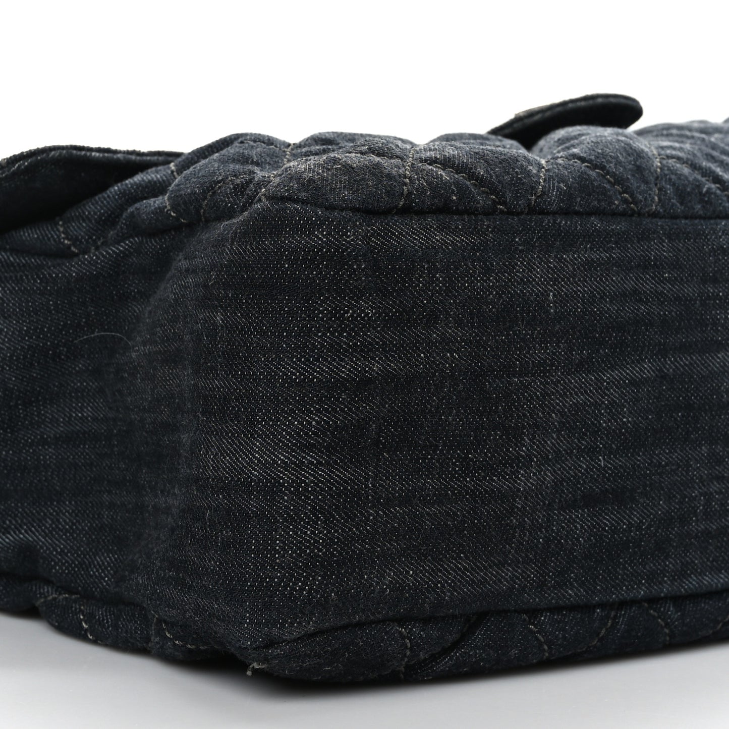 Denim Quilted Messenger Bag Dark Blue