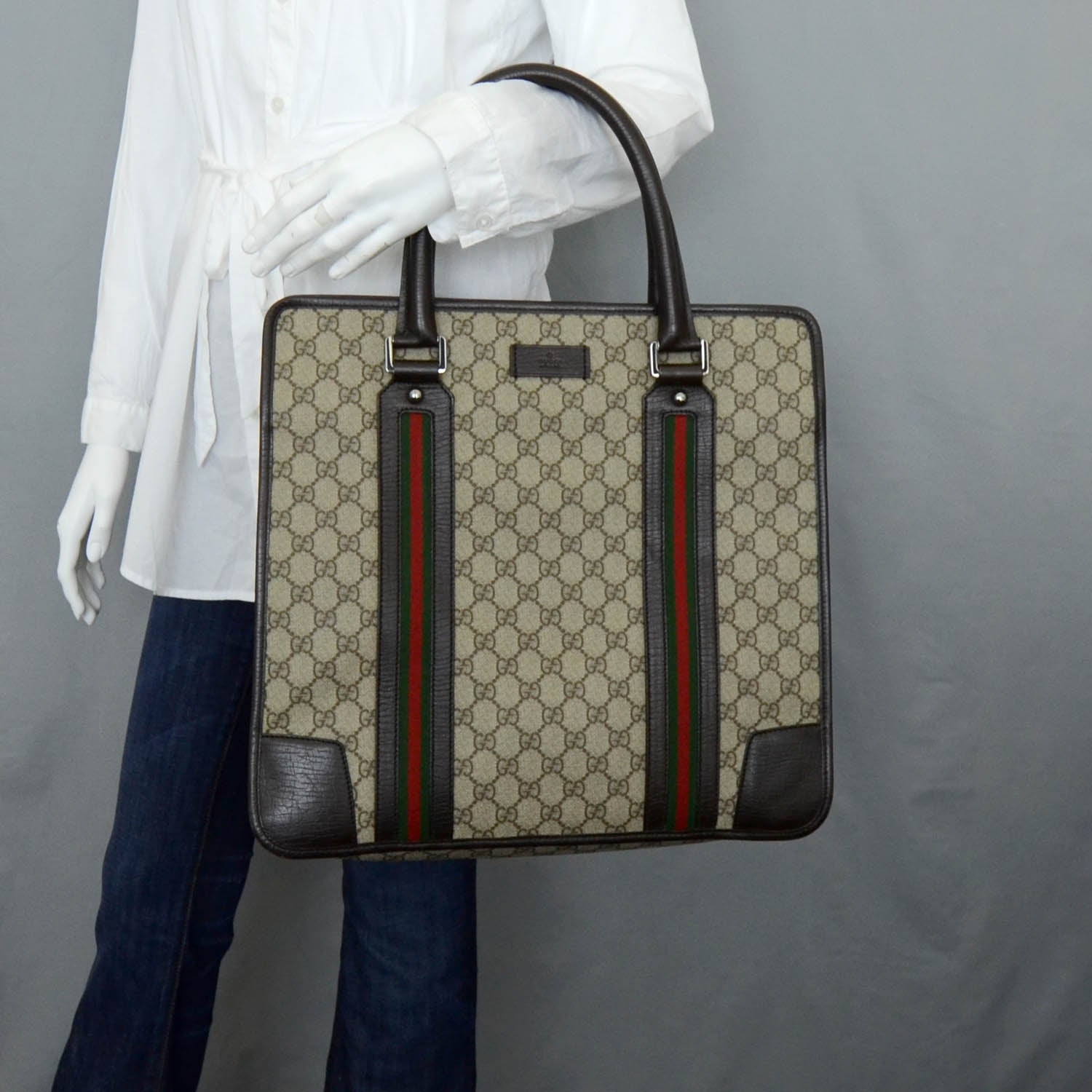 Gucci Monogram Large Web Tote Bag 2 of 11