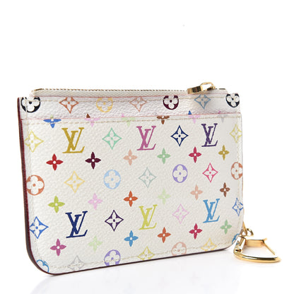 Louis Vuitton Monogram Multicolor Key Pouch White Litchi 3 of 8