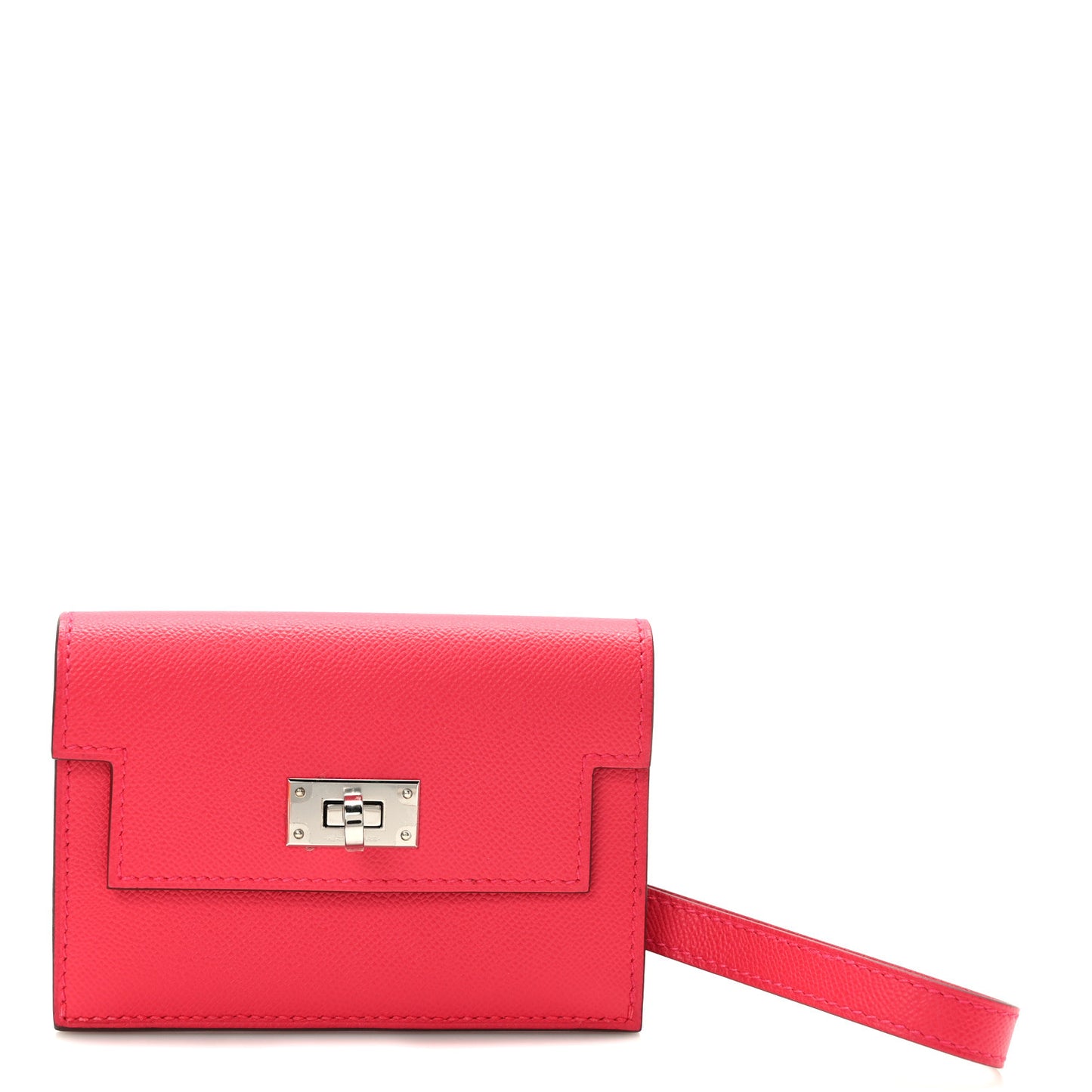 Madame Calfskin Kelly Slim Wallet Rose Extreme