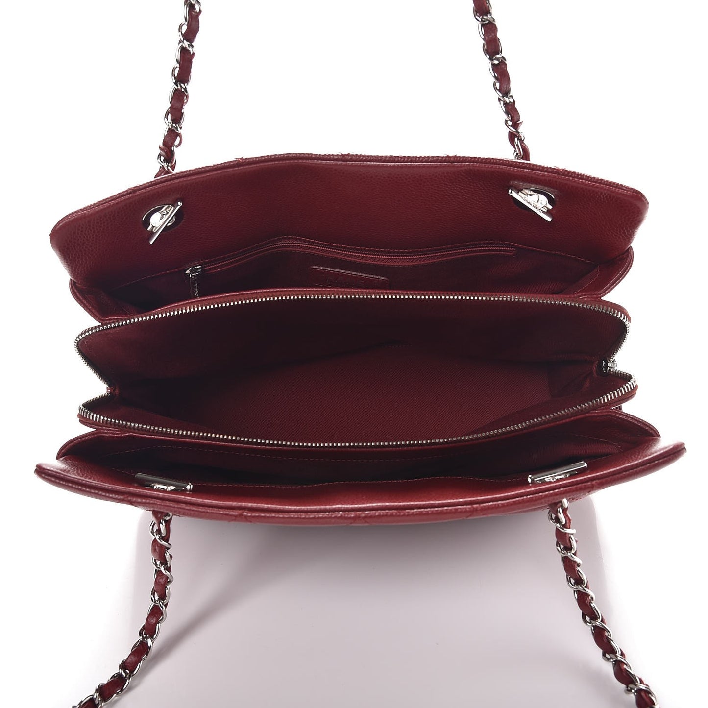 Soft Caviar Timeless Medium Shopping Tote Dark Red