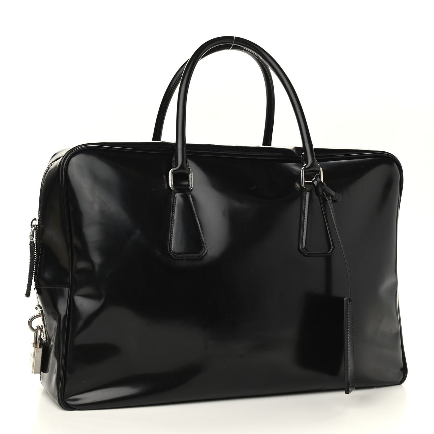 Spazzolato Large Zip Around Briefcase Black