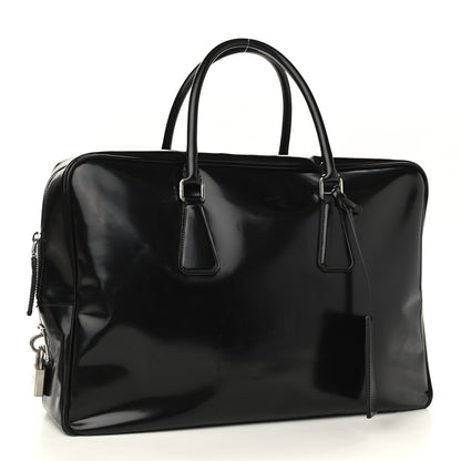 Prada Spazzolato Large Zip Around Briefcase Black 3 of 10