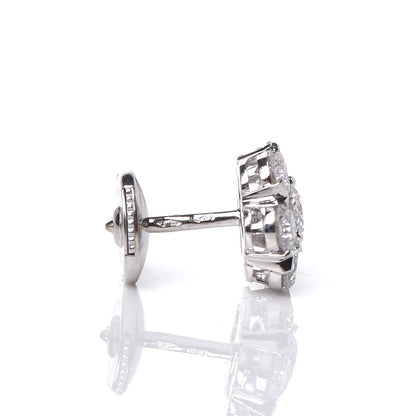 Van Cleef & Arpels 18K White Gold Diamond Large Fleurette Earrings 4 of 5