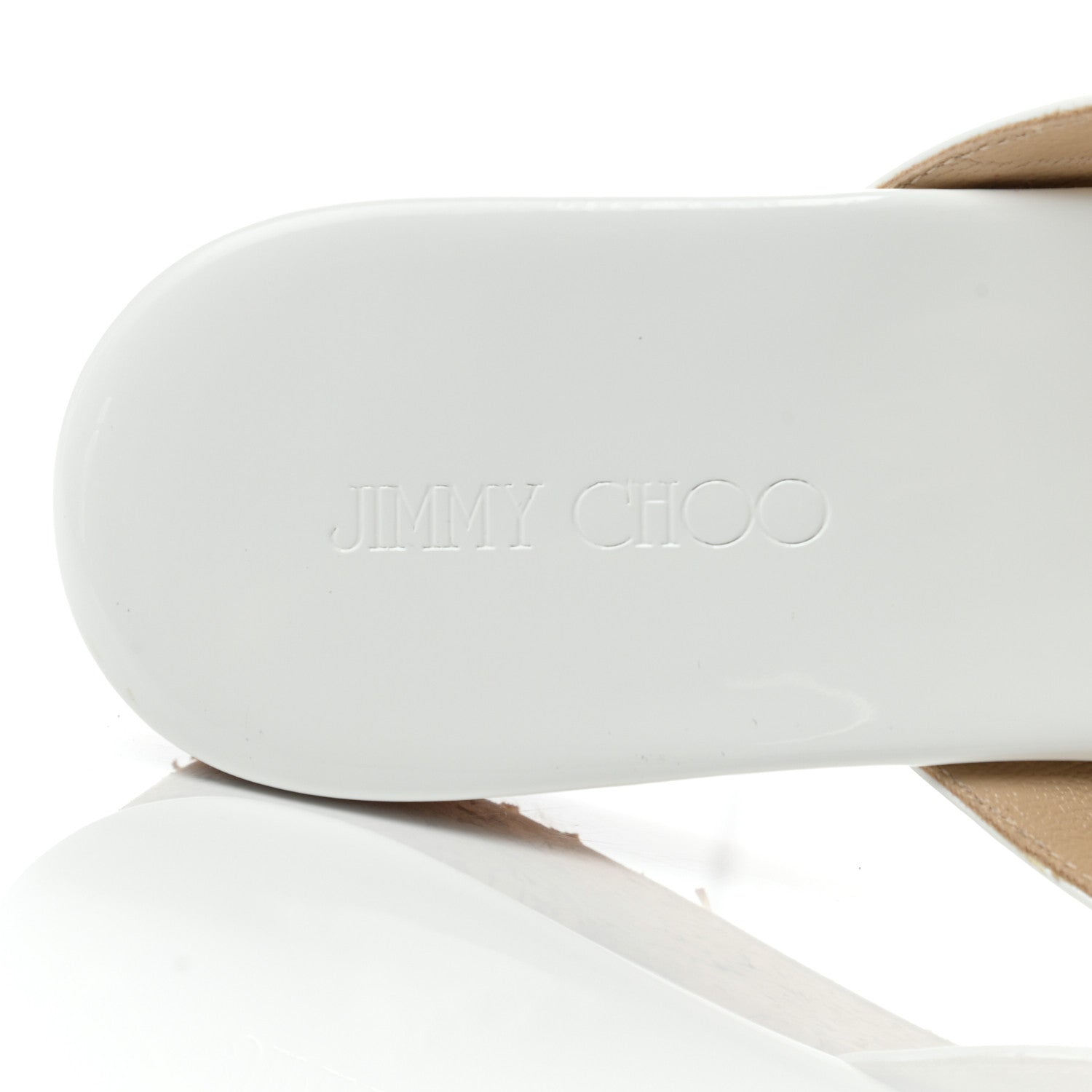 Jimmy Choo Patent Cork Wedge Sandals 38.5 White 8 of 8