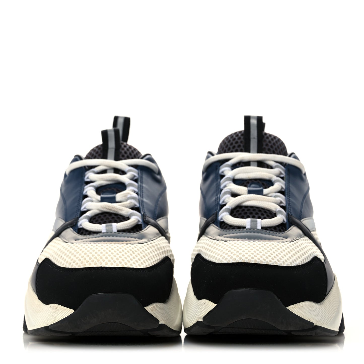 Technical Mesh Calfskin Mens B22 Sneakers 45 Blue Black