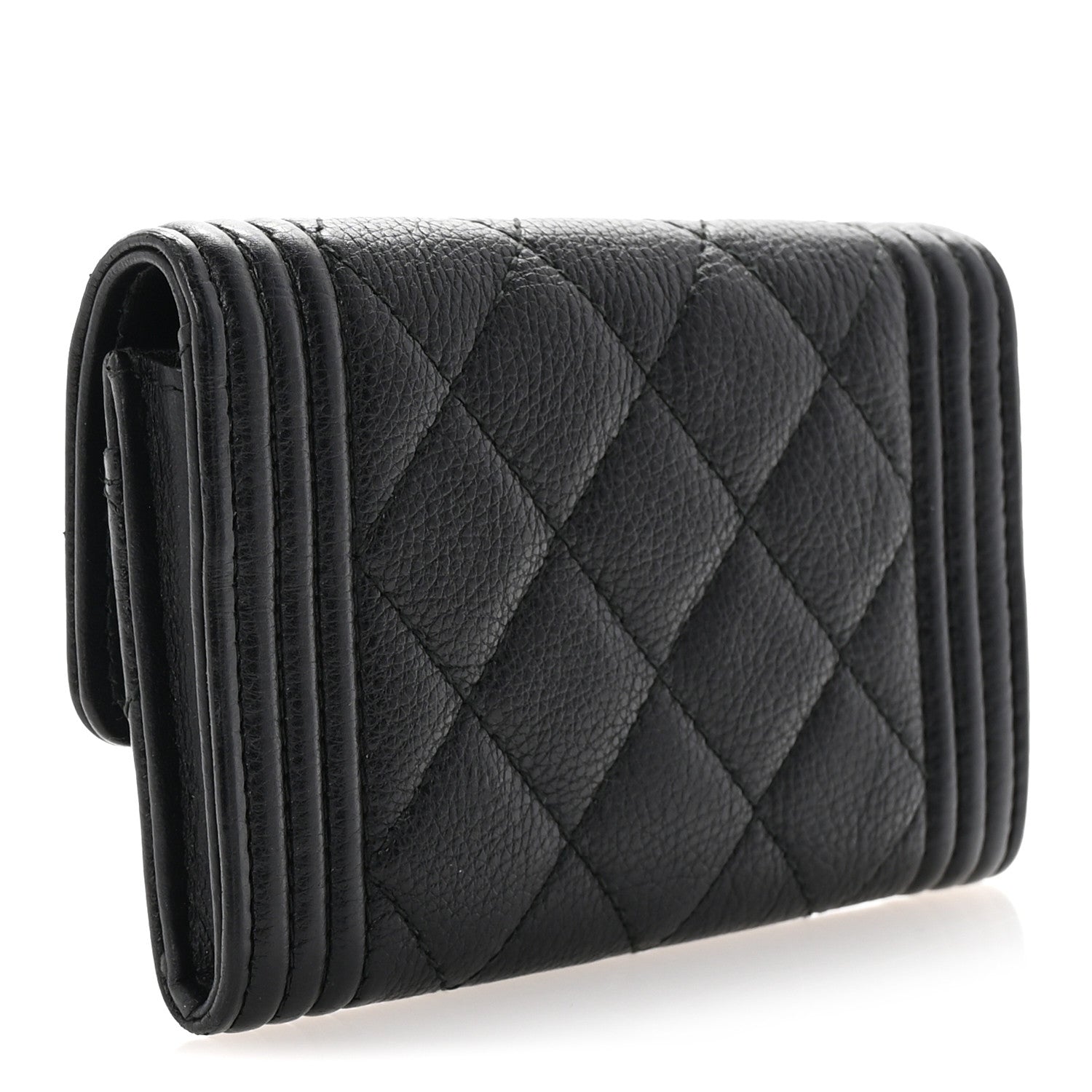 Chanel Caviar Quilted Boy Flap Card Holder Black 3 of 8