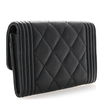 Chanel Caviar Quilted Boy Flap Card Holder Black 3 of 8