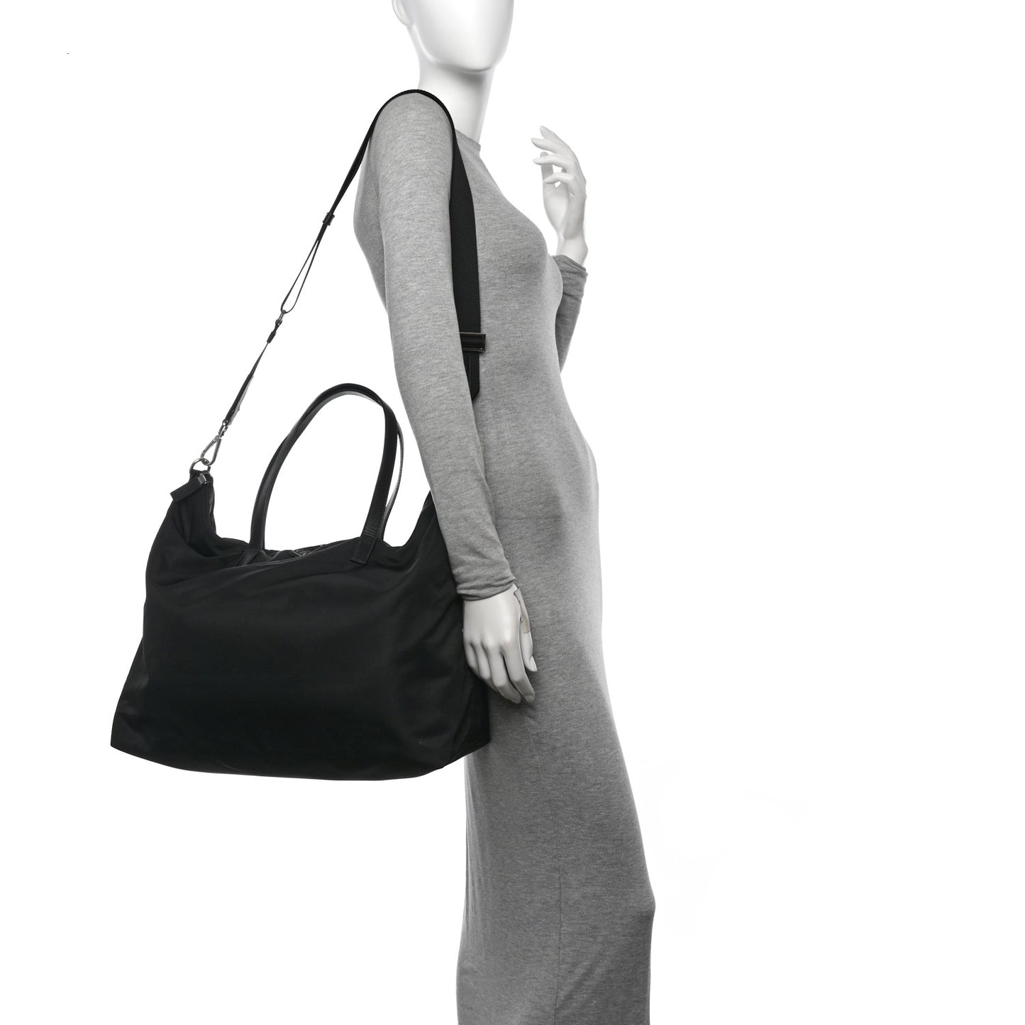 Tessuto Nylon Saffiano Tote Black
