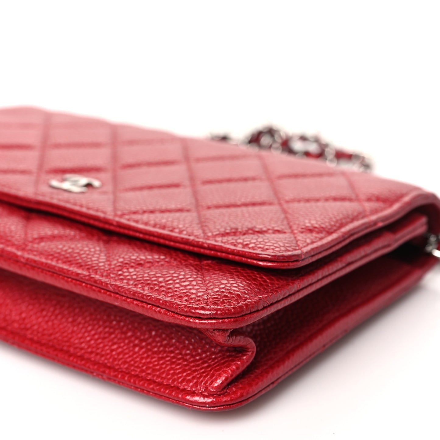 Caviar Quilted Wallet On Chain WOC Red