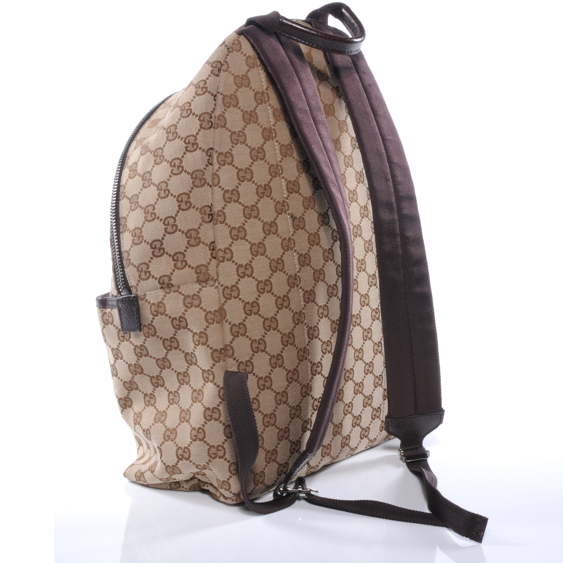 Gucci GG Monogram Web Medium Classic Backpack Brown 3 of 7