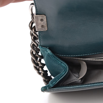 Chanel Velvet Quilted Small Boy Flap Turquoise 9 of 22