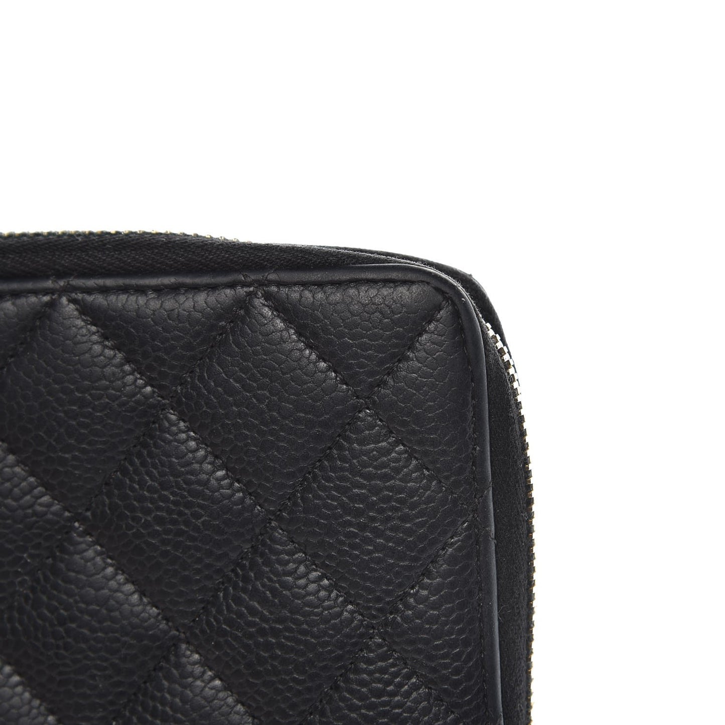 Caviar Quilted Large Gusset Zip Around Wallet Navy