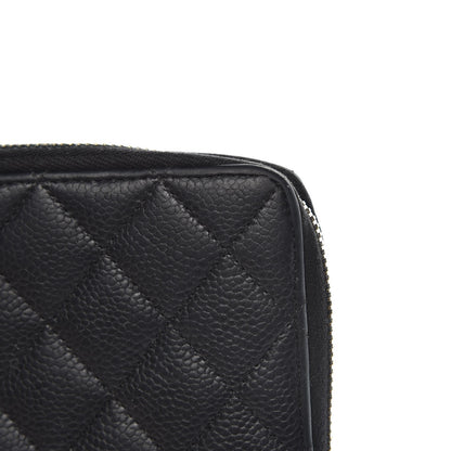 Chanel Caviar Quilted Large Gusset Zip Around Wallet Navy 12 of 14