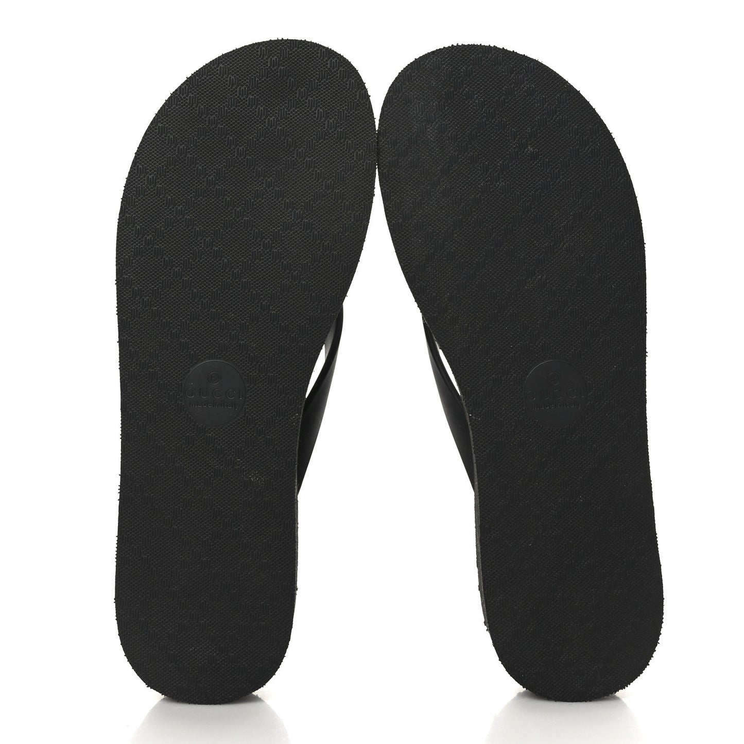 Rubber Chevron Womens GG Thong Sandals 36 Black