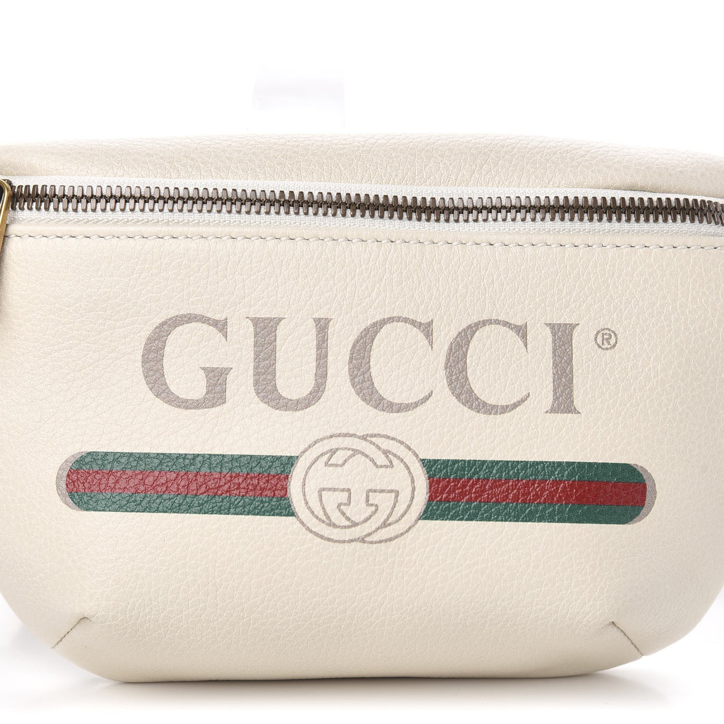 Grained Calfskin Small Logo Belt Bag White