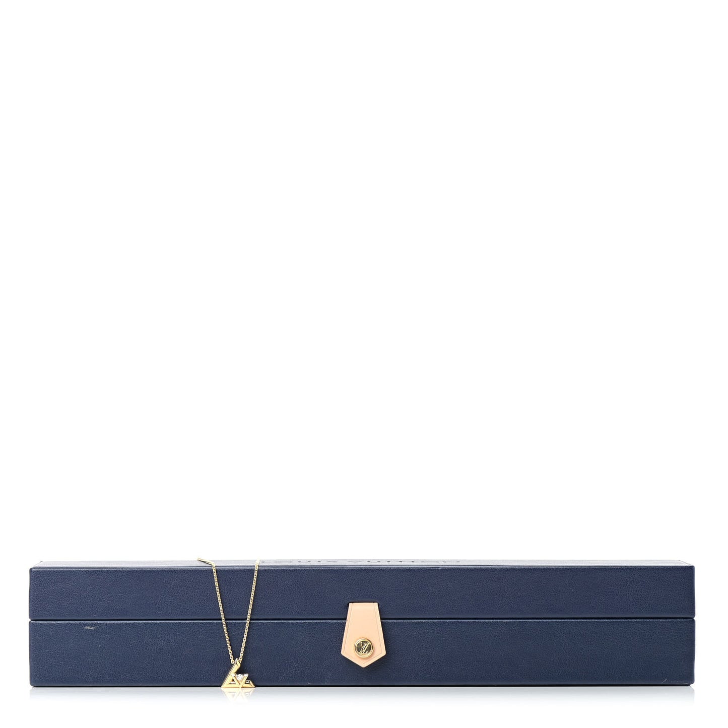 18K Yellow Gold Diamond Small LV Volt One Pendant Necklace