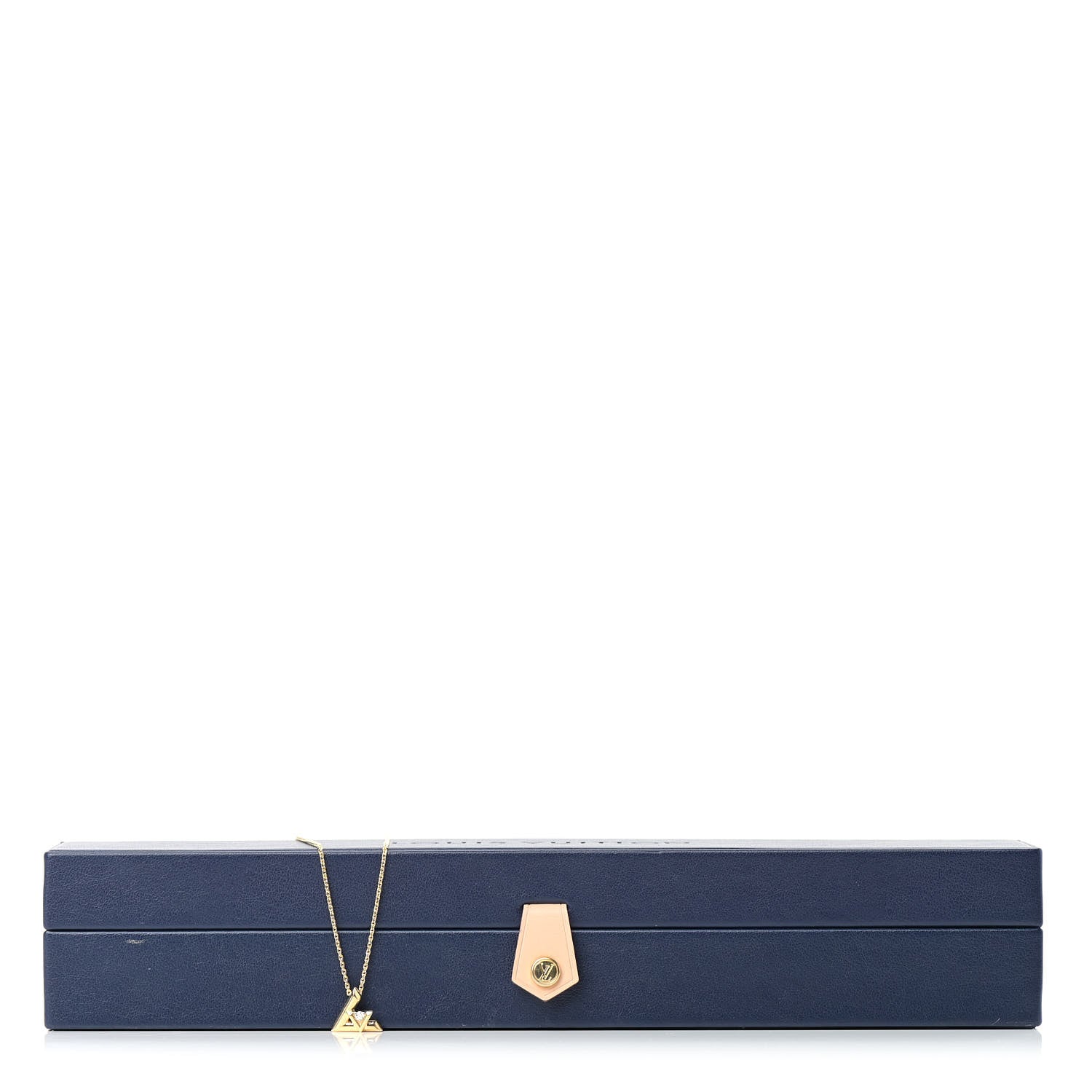 Louis Vuitton 18K Yellow Gold Diamond Small LV Volt One Pendant Necklace 5 of 5