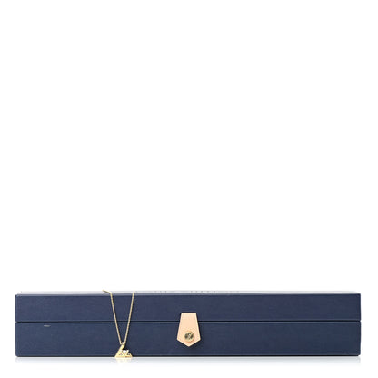 Louis Vuitton 18K Yellow Gold Diamond Small LV Volt One Pendant Necklace 5 of 5