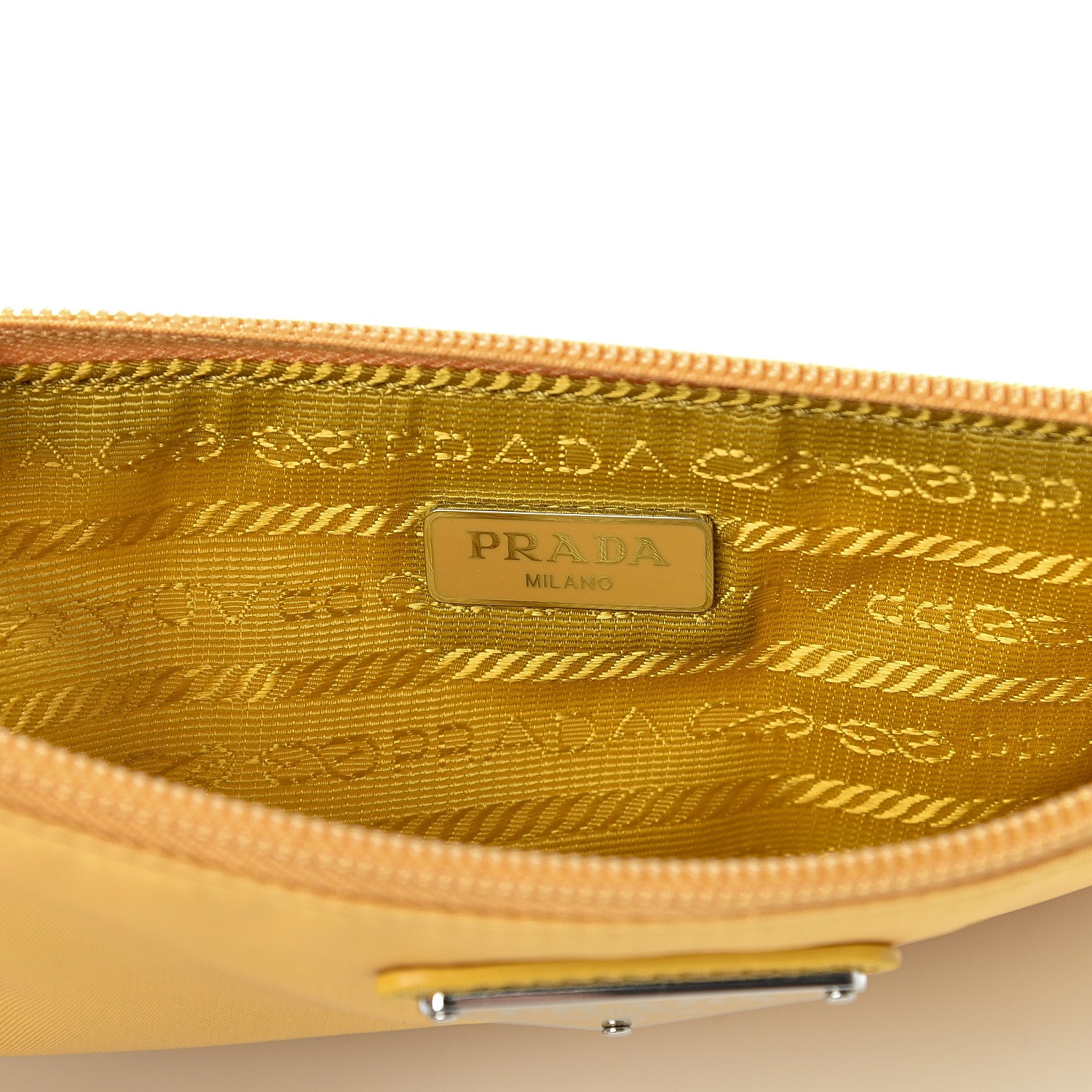 Prada Tessuto Nylon Saffiano Wristlet Mimosa 6 of 7